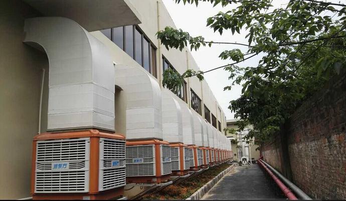 紡織廠降溫設(shè)備，水冷式空調(diào)室外安裝圖片室外